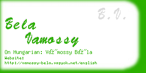 bela vamossy business card